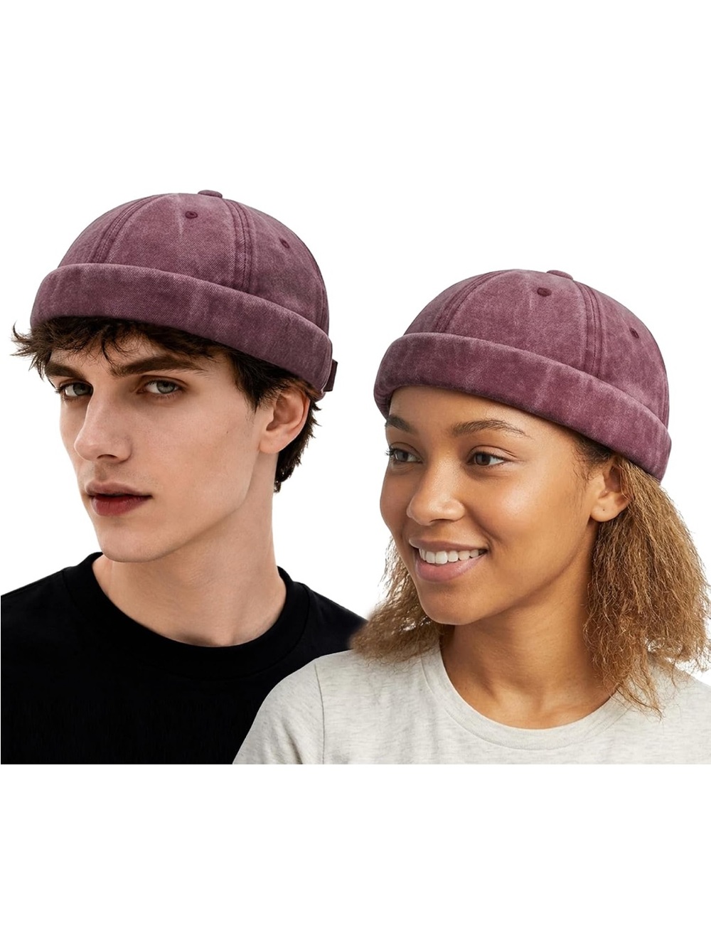 3/$15 Unisex Men women sailor skull brimless hat burgundy